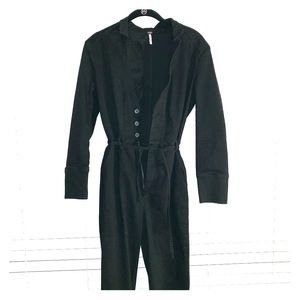 Black button up jumpsuit from Free People, size 4